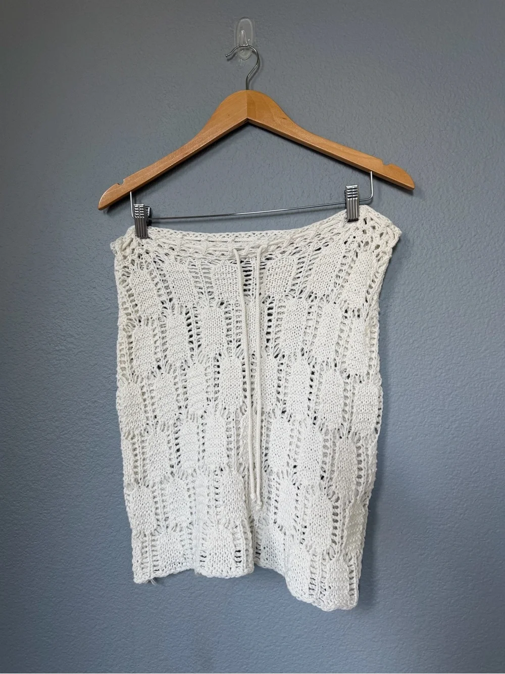 Missguided + Cream Crochet Mini Skirt with Drawstring